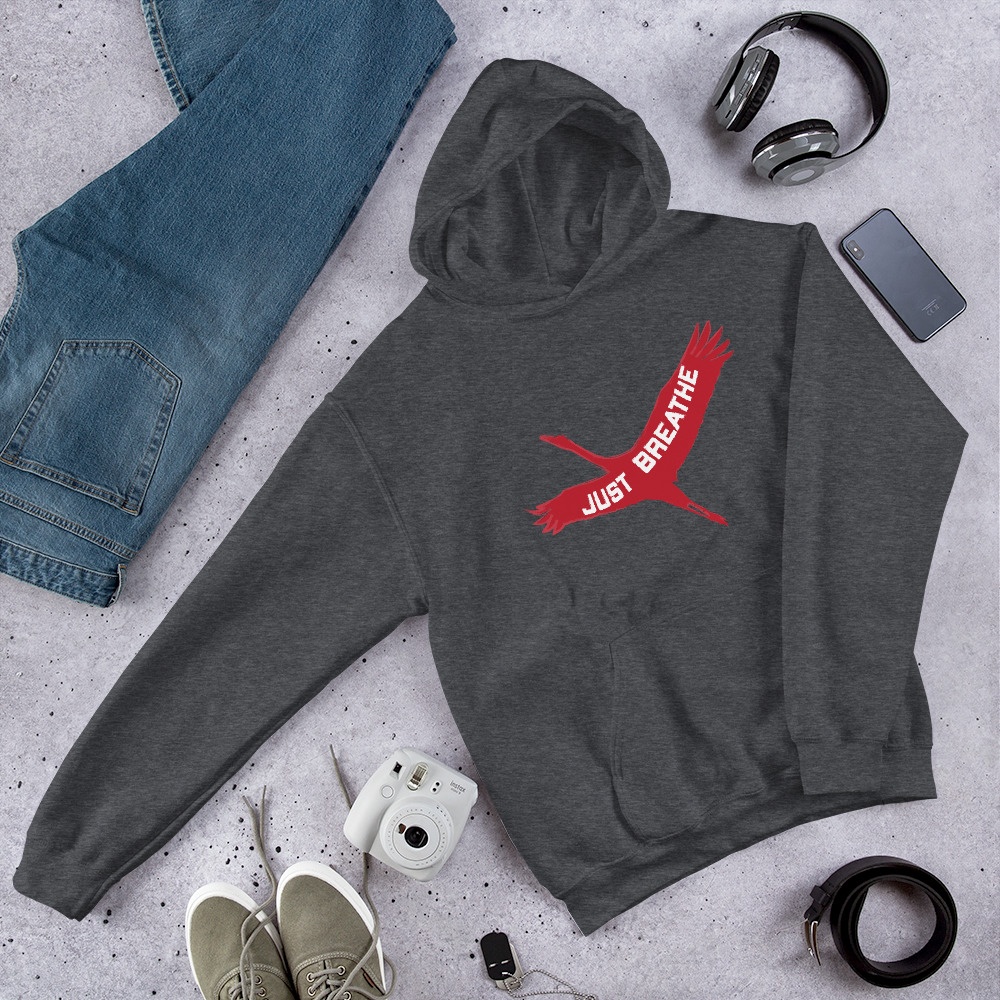 Unisex Hoodie Crane Flying - Image 2
